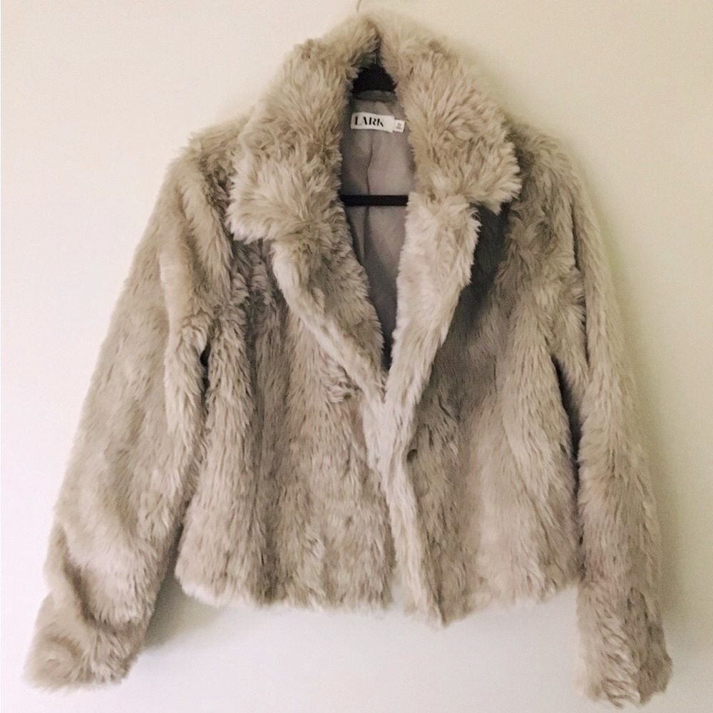 LARK Tan Faux Fur Jacket